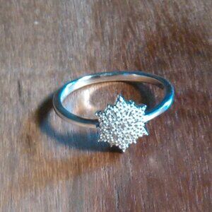 Genuine Diamond Accent Sterling Silver Ring (Size 9)
